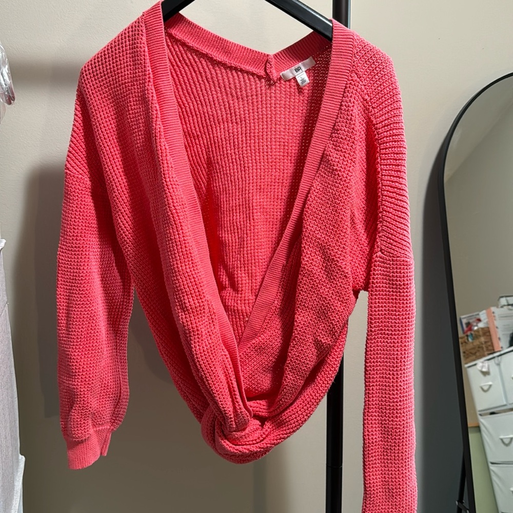 BP coral open sweater